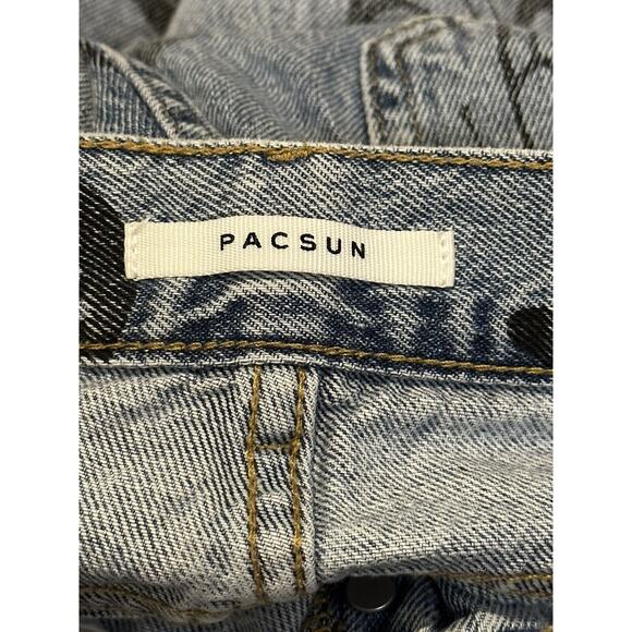 Pacsun High-Rise Straight Black Distressed Butterfly Jeans Girls Size 25 - Picture 4 of 7